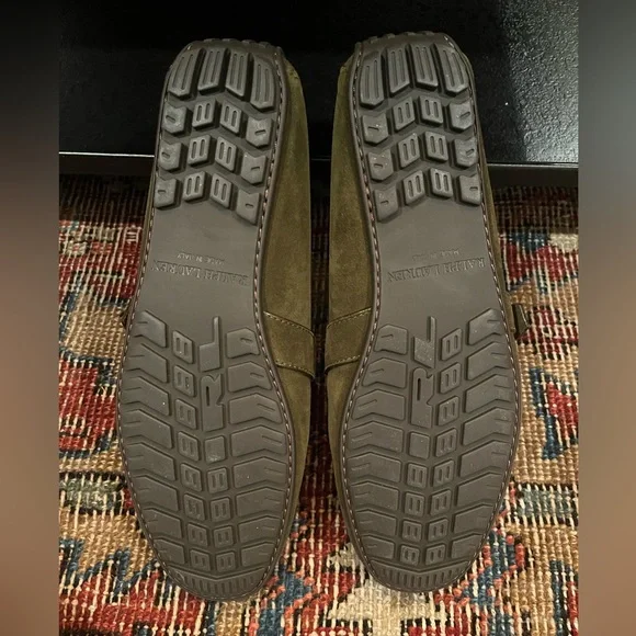 Ralph Lauren Green Suede Loafers NIB